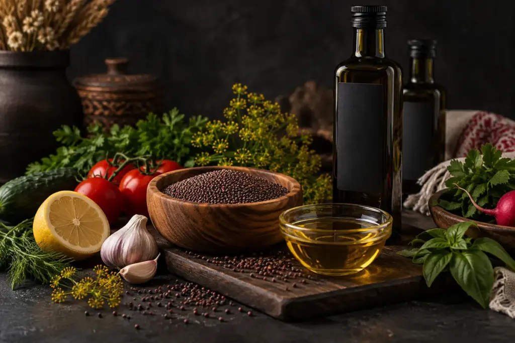 Гірчична олія в кулінарії: салати, маринади, соуси